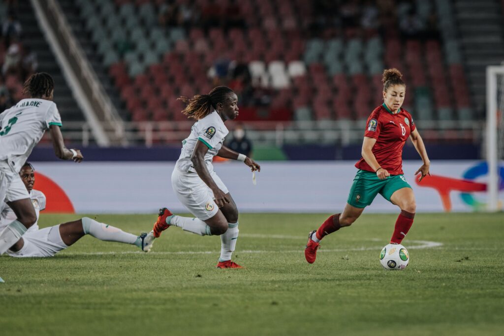 Photo Elodie Nakkach contre le Sénégal WAFCON 2022